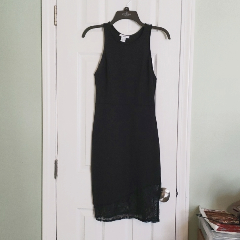 Bar III Black dress with lace at the bottom